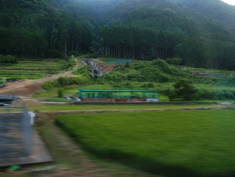 夕景の・・JR湖西線車窓から