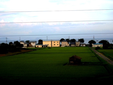 夕景の・・JR湖西線車窓から
