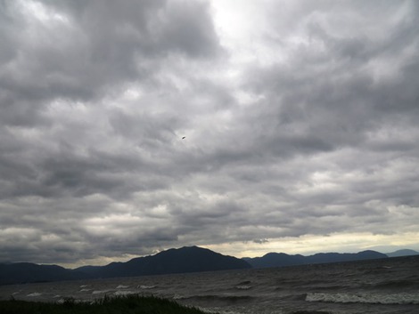 大風~~琵琶湖の夕～～