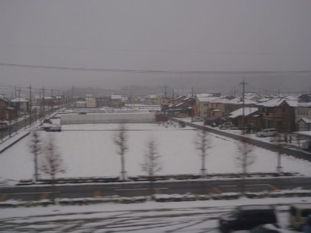 JR湖西線・・車窓から雪景色