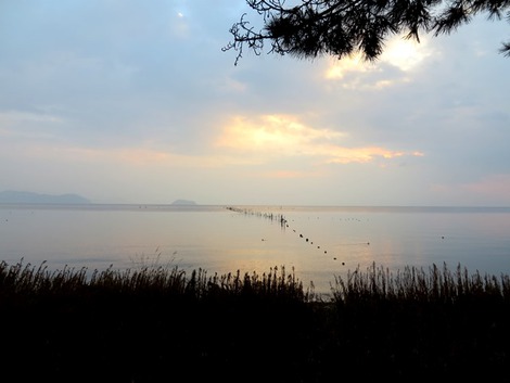 朝の琵琶湖～夕の湖西線車窓から