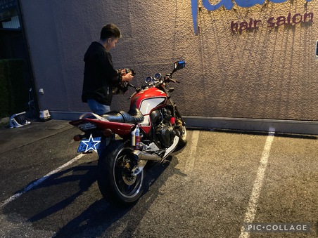 バイクで来店