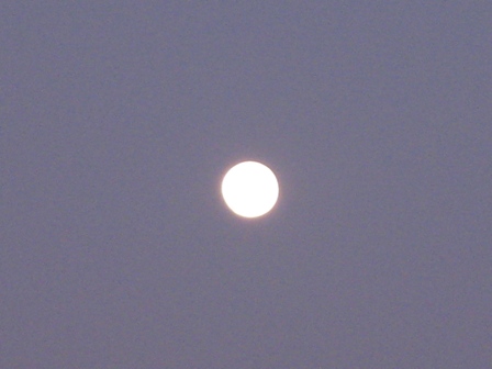 朝の琵琶湖と夕のお月様