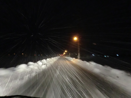 帰り道・・今夕も雪で