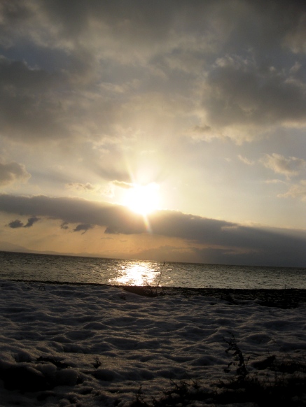 夕の琵琶湖・・朝の琵琶湖