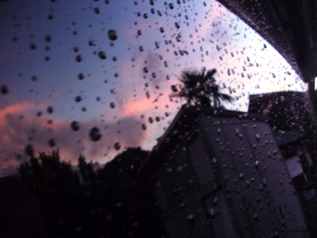 雨上がり、ちょっと夕焼け