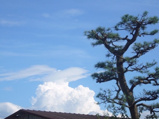 雲がモコモコ