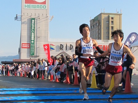 2010びわ湖大学駅伝・・高島市今津中継所・速報