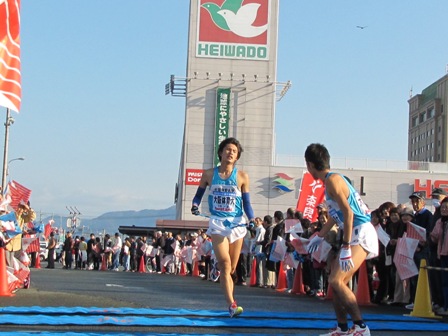 2010びわ湖大学駅伝・・高島市今津中継所・速報
