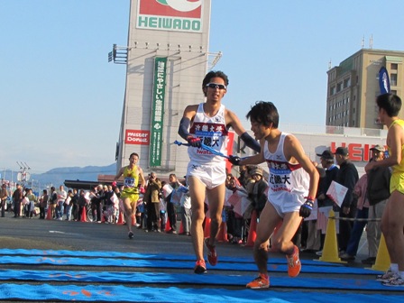 2010びわ湖大学駅伝・・高島市今津中継所・速報