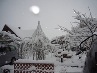 高島市・朝の雪