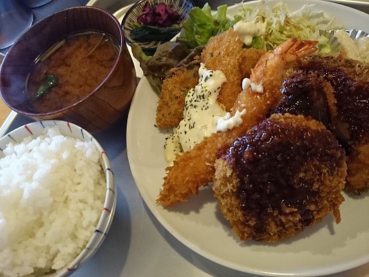 マゴコロにてミックスフライ定食を食す＠守山市