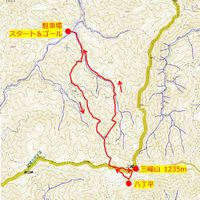 三峰山へ霧氷を見に行ってきました！(2) 三峰山登山の地図・場所・行程はこんなカンジ！