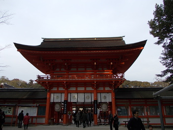 糺の森の紅葉も終盤