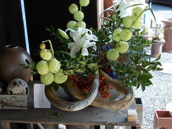 信楽焼の花器と窯