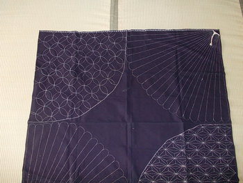祖母が作った刺子の布